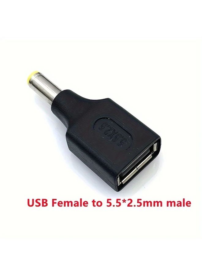RIJOW USB 2 0 Male To Multi Size DC Power Jack Female Adapter Set Universal Connector Kit For Electronics Matte Finish USB Powered 36V Male To Female Polarity No Battery 5 5 2 5mm Female USB And 5 5 2 1mm Female USB - Image 5