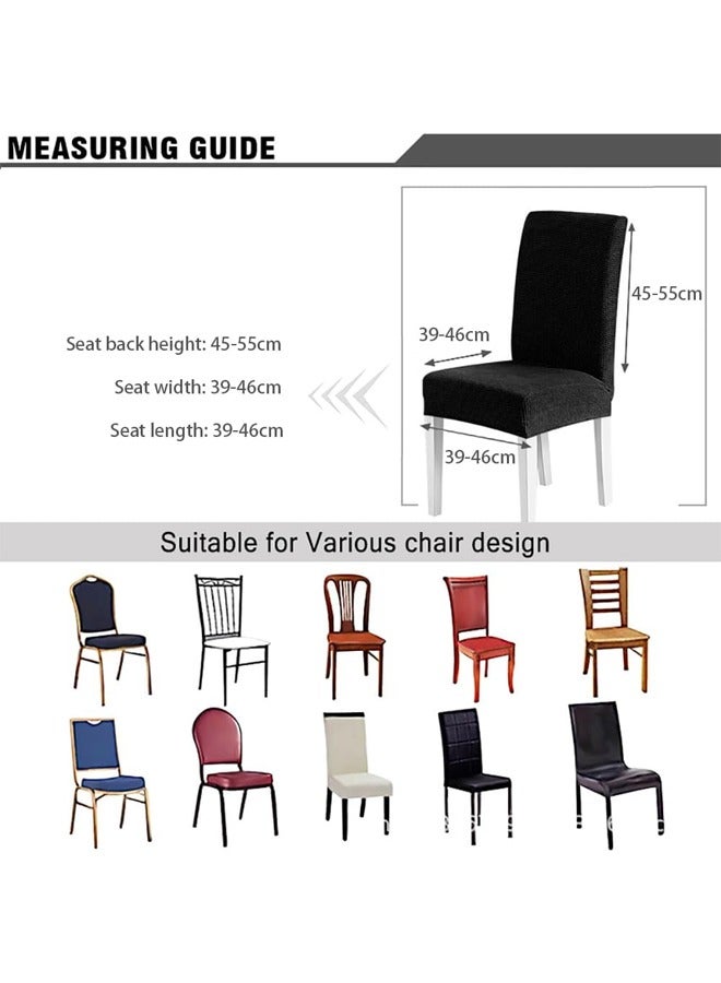 DUNISO 4 Pcs Dining Chair Covers，Stretch Chair Seat Protector Covers，Soft Jacquard Fabric Chair Slipcovers， Removable and Washable，suitable for Dinning Room, Old Chair, Wedding Ceremony ，Beige  - Image 2
