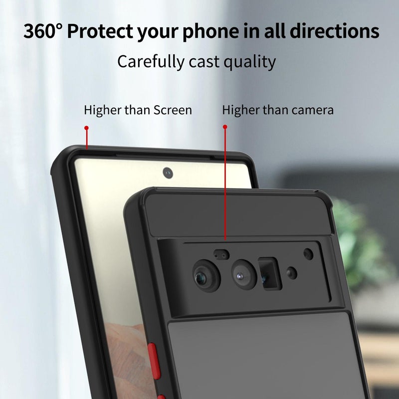 erorex For Google Pixel 6 Pro Q Shadow 1 Series TPU + PC Phone Case with Ring(Black+Black) - Image 3