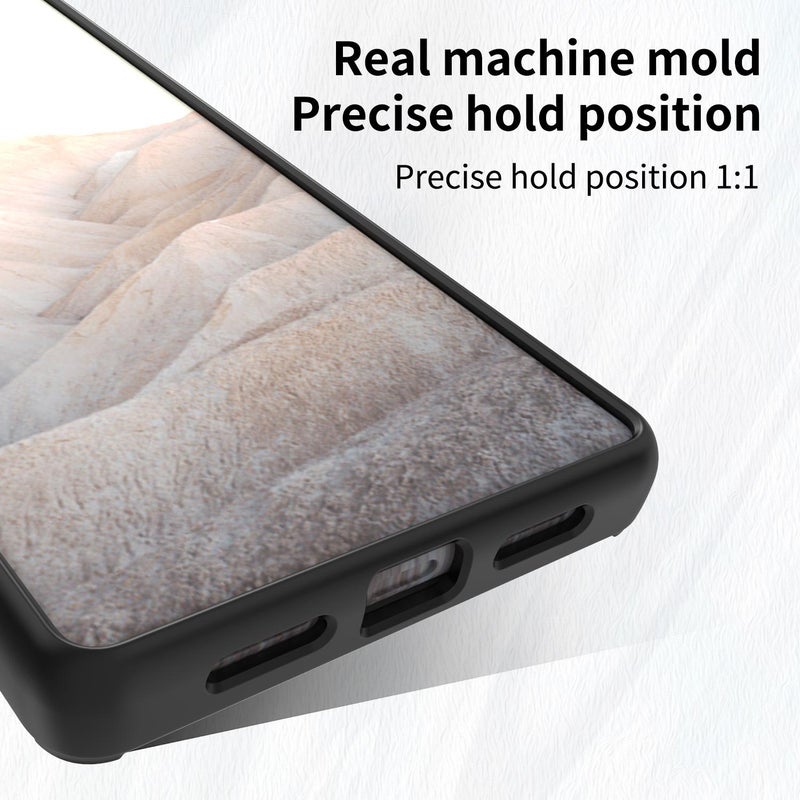 erorex For Google Pixel 6 Pro Q Shadow 1 Series TPU + PC Phone Case with Ring(Black+Black) - Image 5