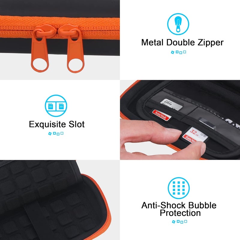 Lacdo Hard Carrying Case for SanDisk Extreme Pro/SanDisk Extreme Portable External SSD 500GB 1TB 2TB 4TB USB-C Solid State Drive EVA Shockproof Water Repellent Protective Storage Travel Bag, Orange - Image 3
