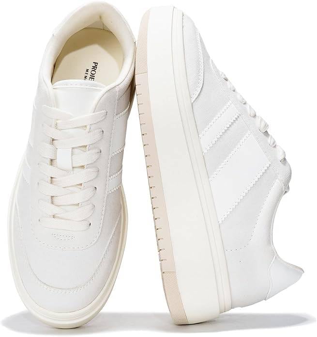 Project Cloud Platform Sneakers for Women - Lightweight Memory Foam Insole Womens Sneakers - Non-Slip Fashion Sneakers for Women Footwear - Women's Fashion Platform Shoes (Nita, Nude, 7.5) - Image 1