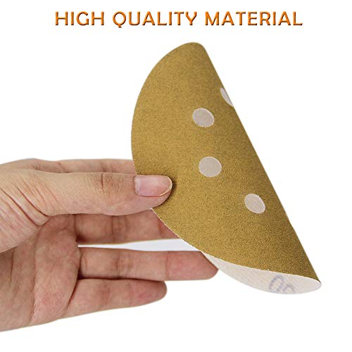Mestool 5-Inch 8-Hole Hook and Loop Sanding Discs, Orbital Sander Sandpaper Discs, 100 Pieces Round Sandpaper Set, 150 Grit - Image 3