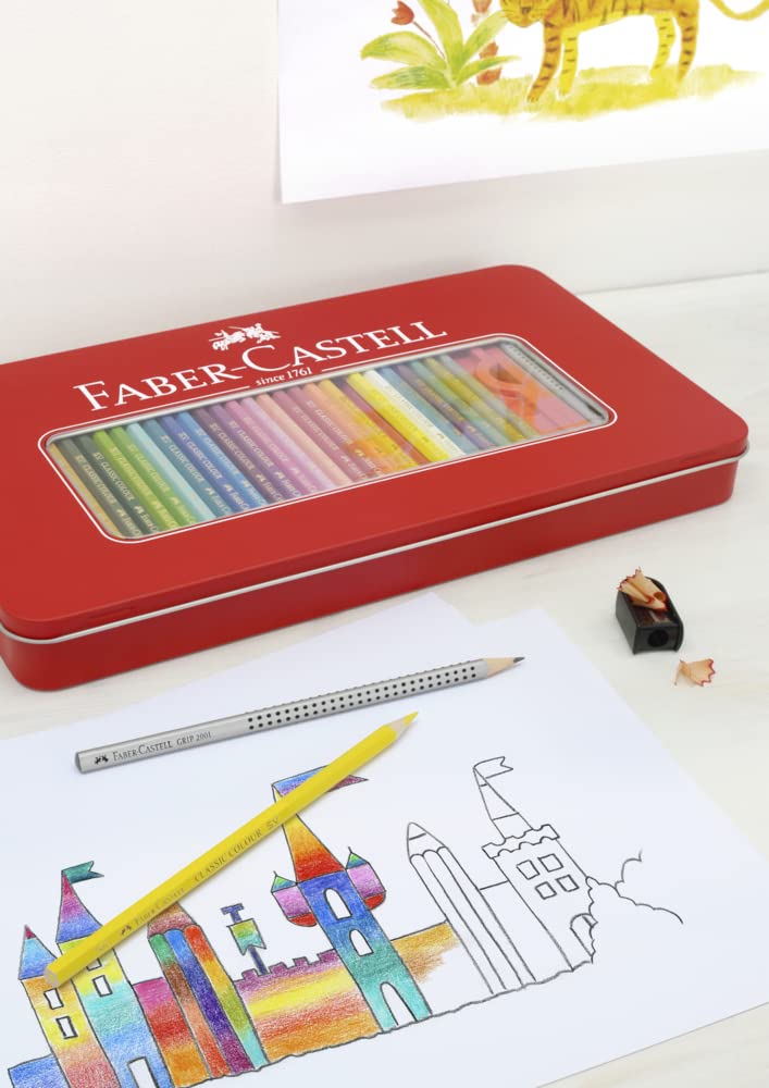 Faber-Castell Classic Colored Pencils Tin Set, 48 Vibrant Colors In Sturdy Metal Case - Image 2