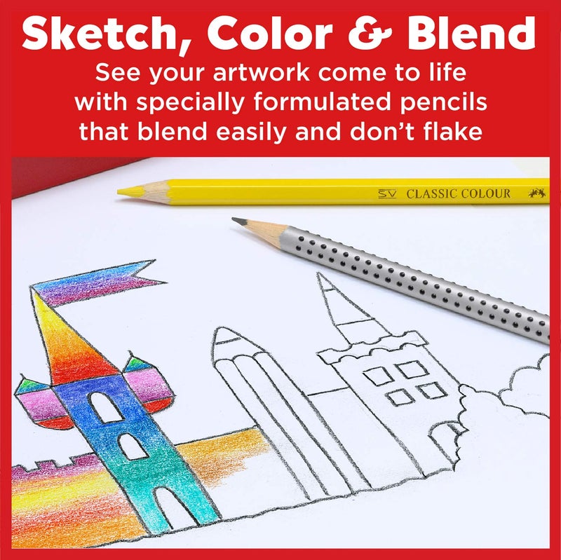 Faber-Castell Classic Colored Pencils Tin Set, 48 Vibrant Colors In Sturdy Metal Case - Image 4