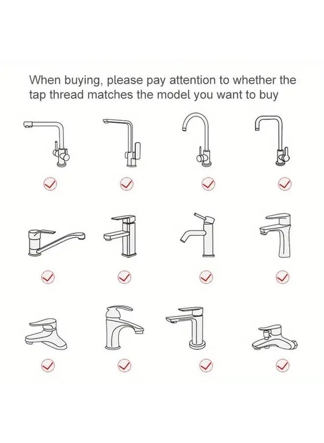 Black 360 Degree Swivel Faucet Extender Water Saving Splash Proof Tap Aerator 1pc - Image 4