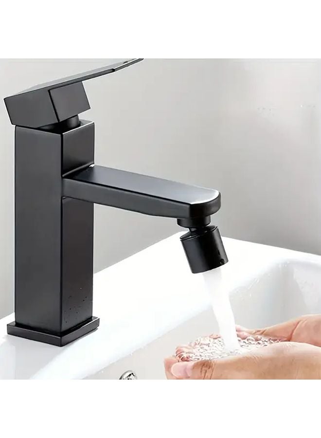 Black 360 Degree Swivel Faucet Extender Water Saving Splash Proof Tap Aerator 1pc - Image 5