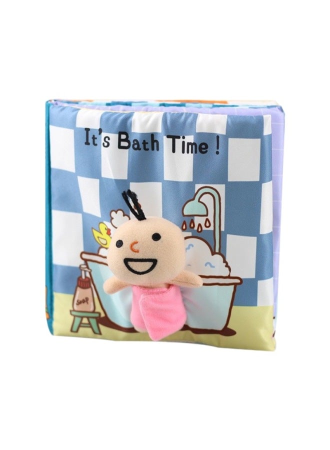 Multifunctional Flower Three-dimensional Cloth Book Baby Educational Cloth Book Handle Recognition Color Shape Learning Dressing-Color:MSF Bath Cloth Book  - Image 3