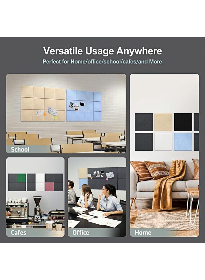 30cm30cm Large Felt Board Tiles for Wall, 9mmThickness of thickness Board Notice Boards for Home Office Kitchen, Bulletin Board Wall Tiles for Photos Memos (Color : White) - Image 4