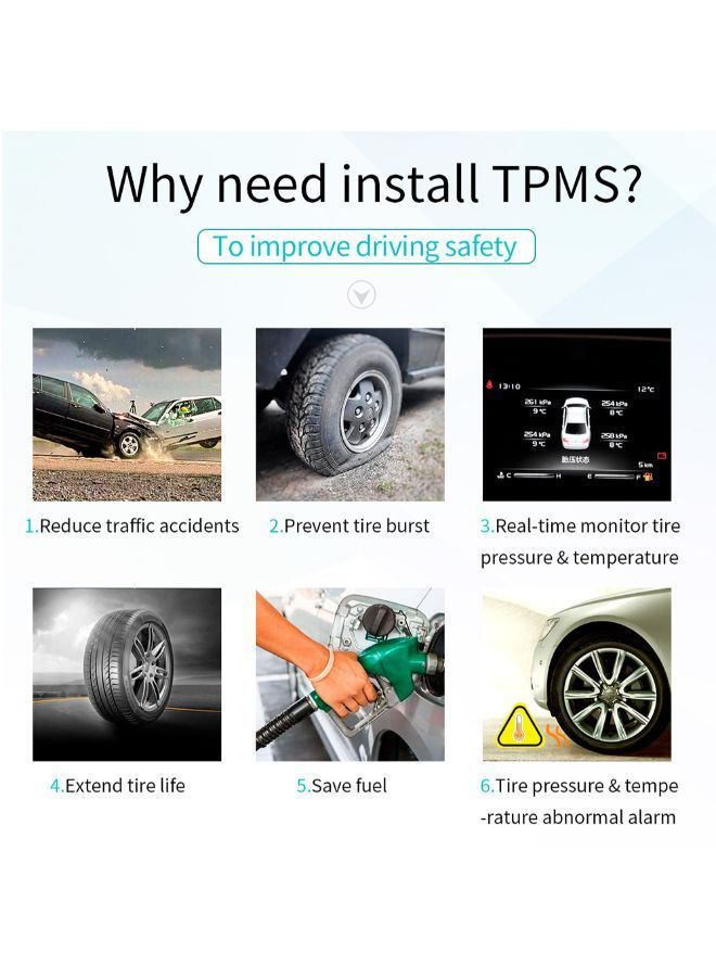 NIBEMINENT Universal Wireless Tire Pressure Monitoring System Set  - Image 2