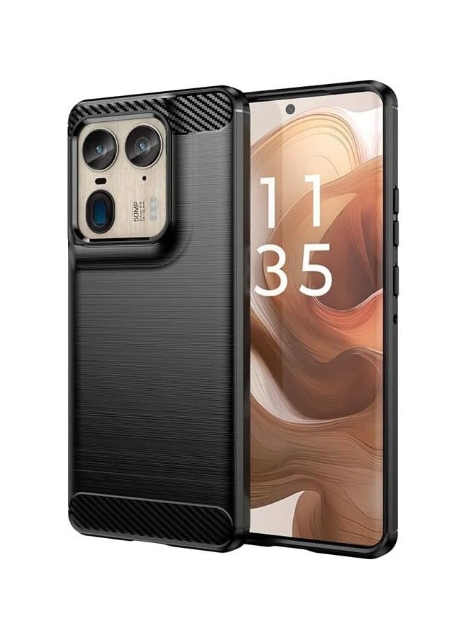 general Case Compatible with Motorola Edge 50 Ultra, Soft TPU Carbon Fiber Texture Anti-Scratch Shockproof Phone Case Ultra Slim Anti-Drop Rugged Bumper Cover for Moto Edge 50 Ultra - Image 1
