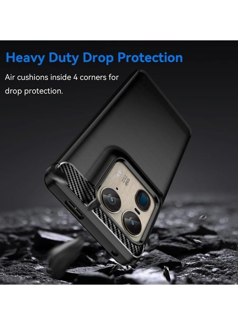 general Case Compatible with Motorola Edge 50 Ultra, Soft TPU Carbon Fiber Texture Anti-Scratch Shockproof Phone Case Ultra Slim Anti-Drop Rugged Bumper Cover for Moto Edge 50 Ultra - Image 4