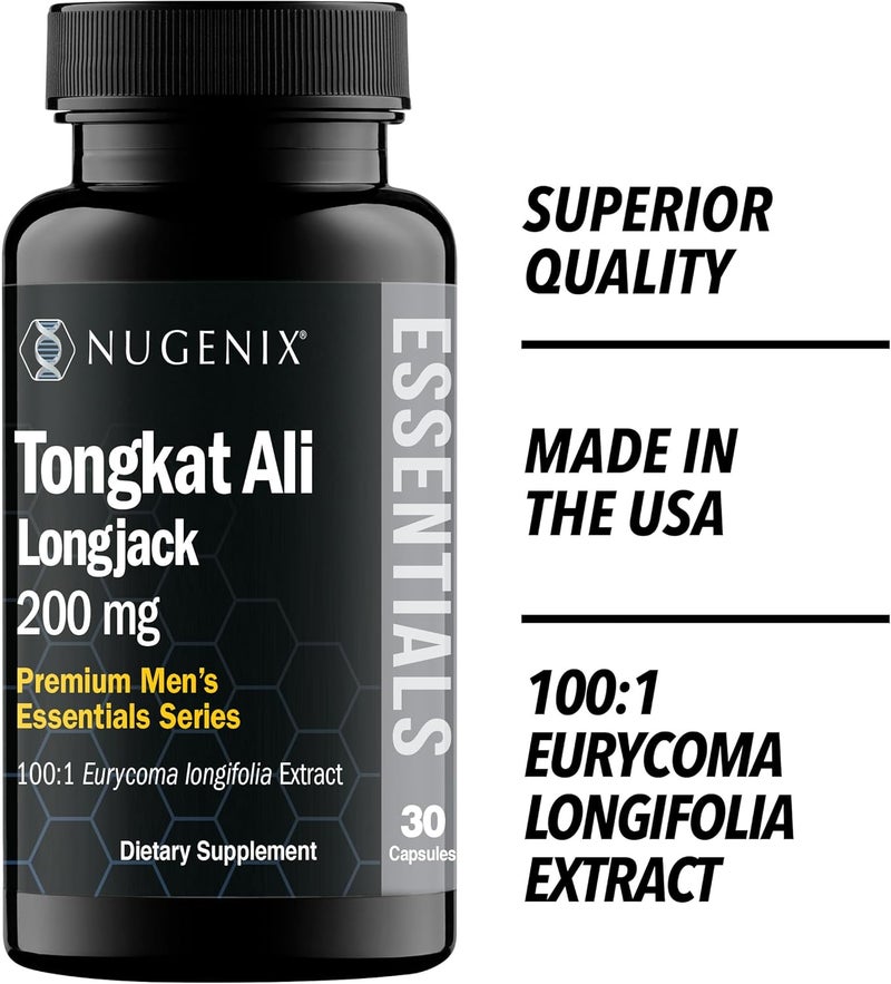 Nugenix Essentials Tongkat Ali for Men Support for Mens Health Longjack Eurycoma Longifolia Extract 30ct - Image 5