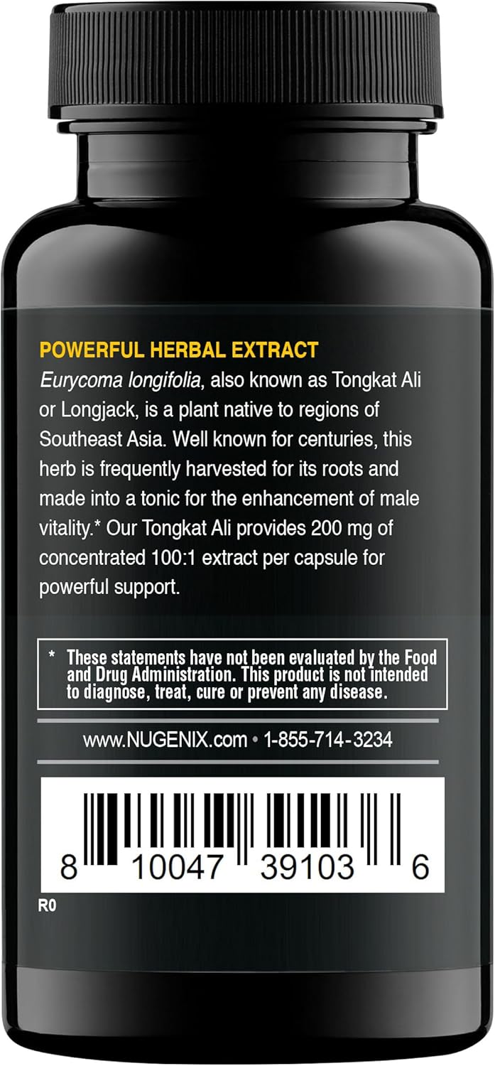 Nugenix Essentials Tongkat Ali for Men Support for Mens Health Longjack Eurycoma Longifolia Extract 30ct - Image 4