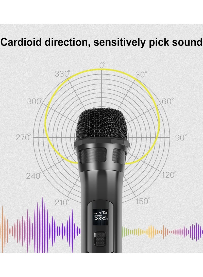 بولوز قطعة واحدة من الميكروفون اللاسلكي، ميكروفون UHF، ميكروفون يدوي ديناميكي لاسلكي للكاراوكي والغناء، وحفلات الزفاف، والدي جي، والحفلات، والخطابات، والاستخدام في الفصول الدراسية، ونظام الصوت PA، بمدى 98 قدم، باللون الأسود. - Image 3