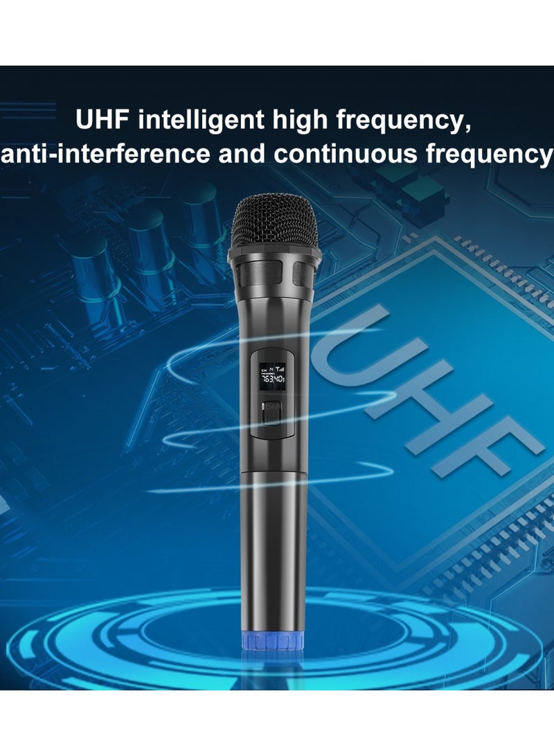 بولوز قطعة واحدة من الميكروفون اللاسلكي، ميكروفون UHF، ميكروفون يدوي ديناميكي لاسلكي للكاراوكي والغناء، وحفلات الزفاف، والدي جي، والحفلات، والخطابات، والاستخدام في الفصول الدراسية، ونظام الصوت PA، بمدى 98 قدم، باللون الأسود. - Image 5