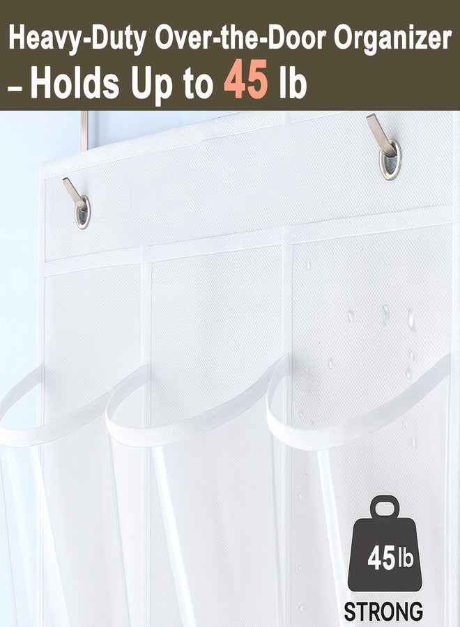 Bofoho Over the Door Shoe Organizer with 24 Crystal Clear Pockets and Metal Hooks – Heavy Duty Hanging Shoe Storage Rack for Closet, Bathroom, Dorm – Space Saving for Shoes, Accessories, Toys (White) - Image 5