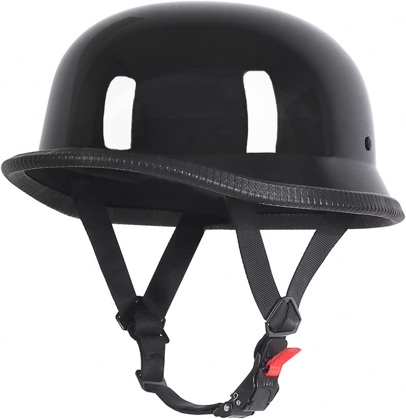 Pretoee German Style Motorcycle Helmet - DOT Approved Half Shell Skull Cap for Men and Women - Image 1