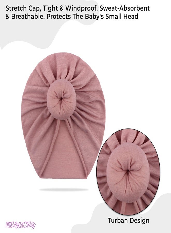BEMBIKA Beanie Bun Headband for Baby Girls Soft & Stretchy Hair Accessories, Stylish Newborn & Toddler Headband - (3–36 Months | Periwinkle) - Image 5