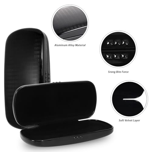 Hifot Metal Eyeglass Case, Glasses Case Hard Shell, Aluminum Spectacles Box Sunglasses Case for Men Women Kids, Reading Glasses Holder, Black, One Size - Image 4