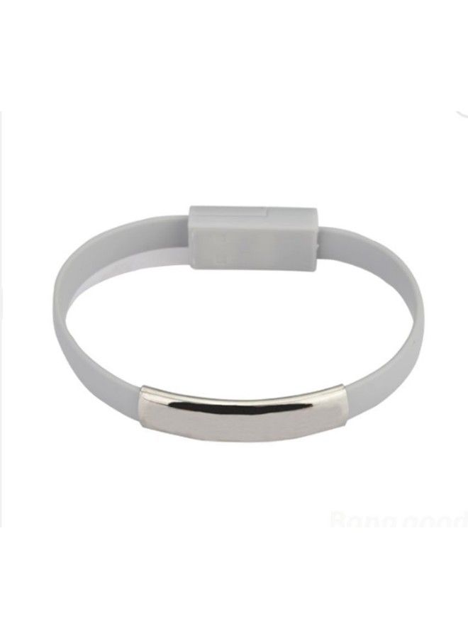 NIBEMINENT Bracelet USB Charger Data Sync Cable Grey/Silver 