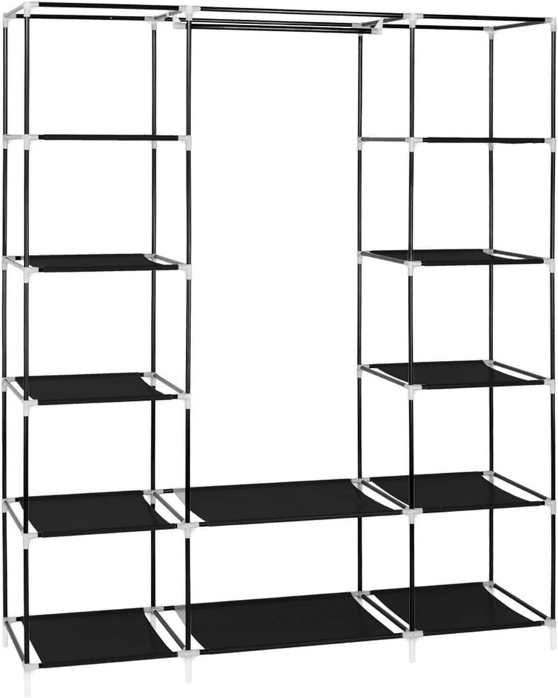 AsolBD Portable Wardrobe ( ) for clothing Storage Organizer with Non-Woven Fabric Clothes Closet, Extra Strong and Durable, Quick and Easy to Assemble 150 X 45 X 175 CM (Grey) - Image 4