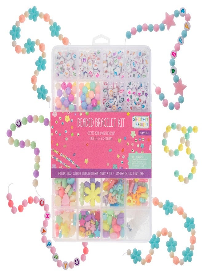 Stephen Joseph, Friendship Bracelet Making Kit for Kids, 1000+ Beads with Bracelet Cords and ABCs, Premium Jewelry Making Kit for Kids, ABC - Image 1