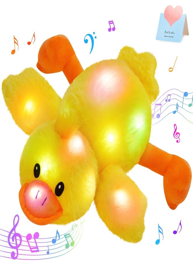 Glow Guards 12'' Musical Light Up Yellow Duck Stuffed Animal LED Glowing Singing Soft Plush Toy Pillow Night Lullaby Holiday Birthday Children's Day Gifts for Toddler Kids - Image 1