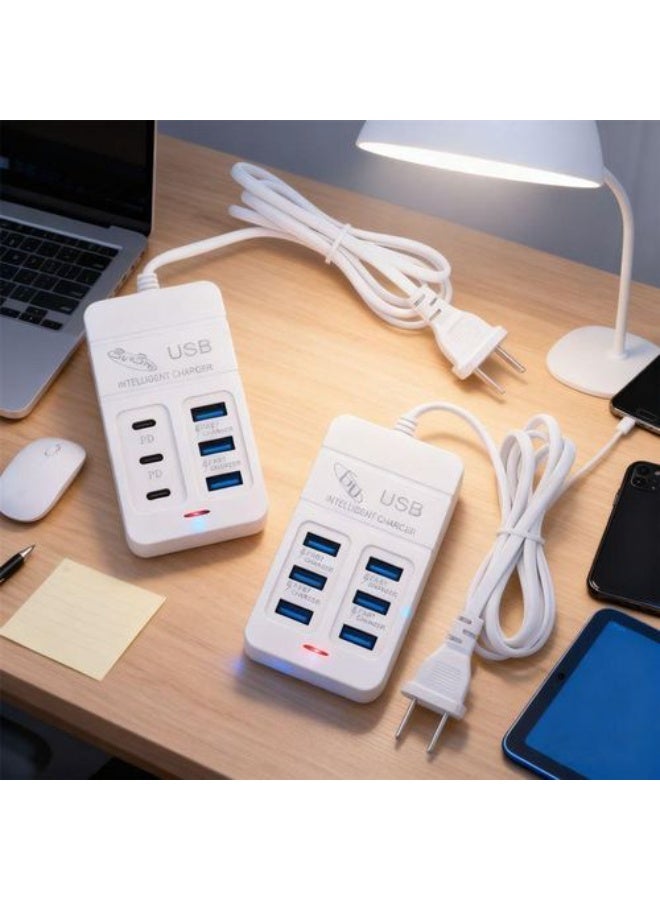 Feel Home Smart charger with 6 ports (3 USB + 3 Type-C PD) and fast charging capability; 6-port charger - Image 1