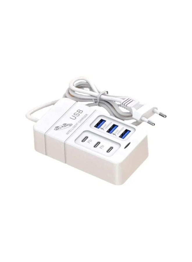 Feel Home Smart charger with 6 ports (3 USB + 3 Type-C PD) and fast charging capability; 6-port charger - Image 2