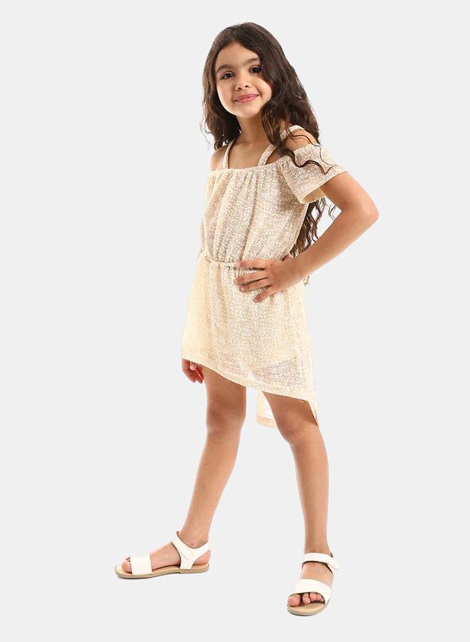 kady Elastic Waist Off Shoulders Dressgirls beige 10 - Image 2