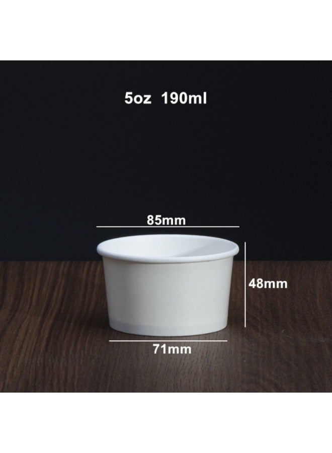 Ice Cream Cup Diy Stall Creative Disposable Ice Cream Paper Cup Ice Cream Cake Stall Commercial Yogurt Printing-Color:5oz 50 Pieces Without Cap-Capacity:Default Items - Image 1