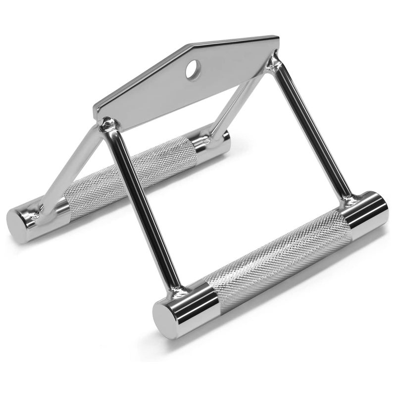 Arabest Double D Row Handle Cable Attachment - V Bar Cable Attachment with Non Slip Handle, Lat Pull Down Attachment for Weight Workout, Exercise Cable Attachment for Gym (Knurling Handle)