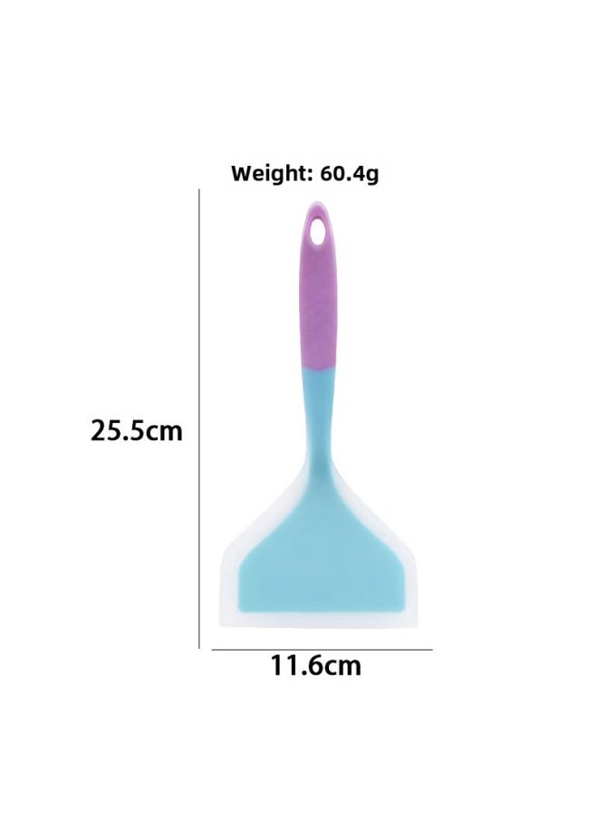 Generic - Silicone Jade Burning Shovel Non-Stick Special Shovel Thick Egg Burning Shovel Silicone Fried Shovel Wide Stick Shovel Fried Egg Shovel-Color:Purple Blue - Image 1
