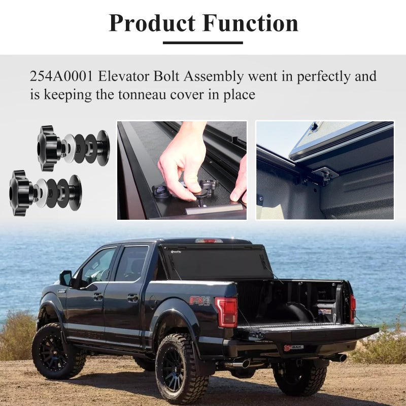 WFCYX 2 Set 254A0001 Tonneau Cover Clamp Service Kit - Elevator Bolt Assembly, Fit for Hard Folding Truck Bed Tonneau Cover, Universal Fit - Image 4