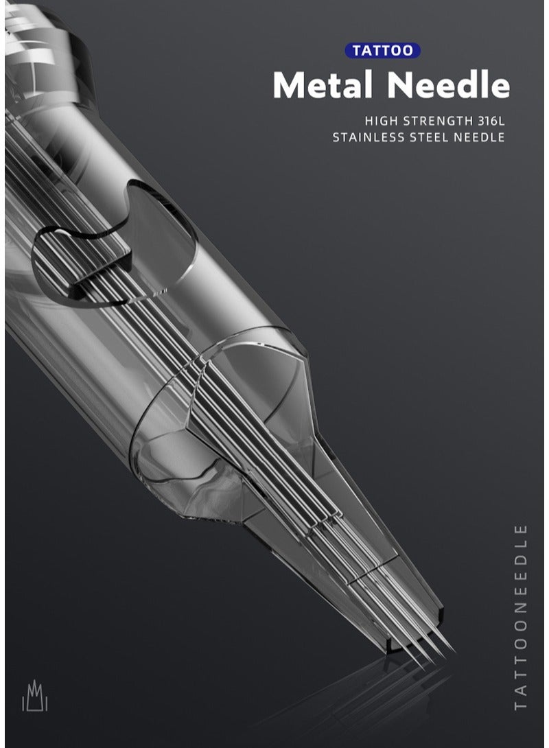 هالونهي صندوق إبر الوشم مكون من 10 قطع مع مطاط مغلف للاستقرار، إبر دعم قلم الوشم، إبر دعم مستديرة إبر يمكن التخلص منها، معبأة بشكل فردي، متوافقة مع جميع آلات الوشم بالقلم (1205M1) - Image 5