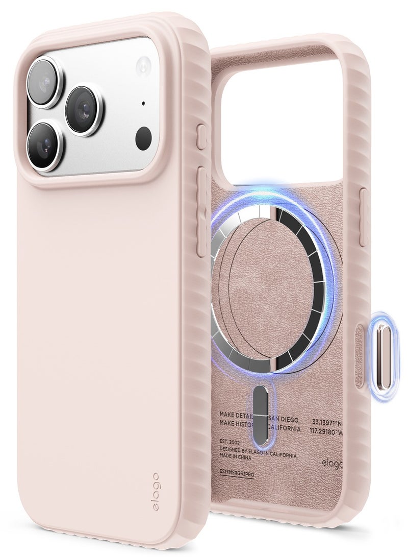 Elago Magnetic Ridge Silicone for iPhone 17 Pro case cover [Camera Control Button Cover] compatible with MagSafe Shockproof - Light Pink - Image 1