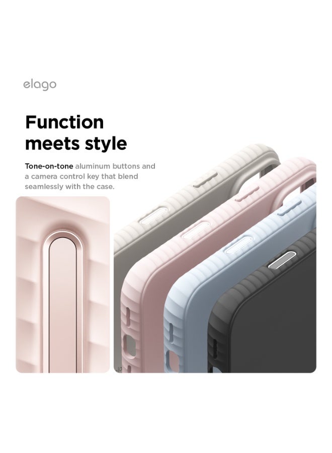 Elago Magnetic Ridge Silicone for iPhone 17 Pro case cover [Camera Control Button Cover] compatible with MagSafe Shockproof - Light Pink - Image 5