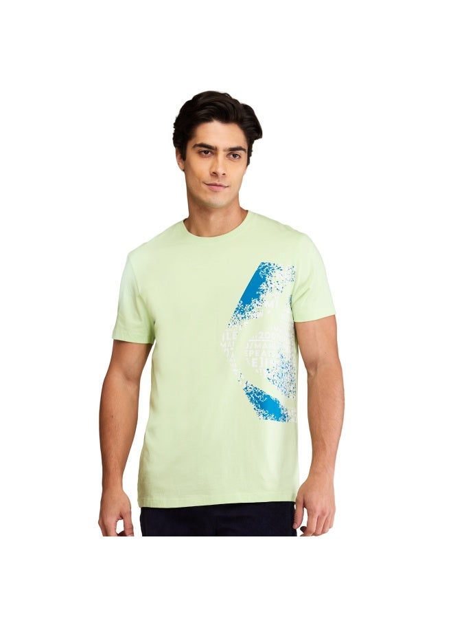 Being Human Mens Matcha Green Round Neck Short Sleeve T-Shirt - Image 1