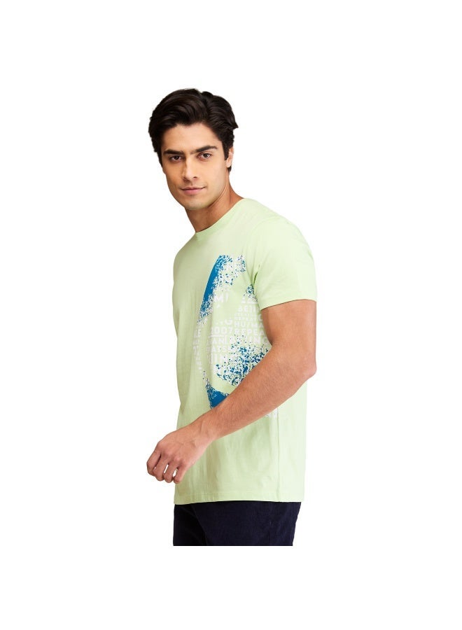 Being Human Mens Matcha Green Round Neck Short Sleeve T-Shirt - Image 4
