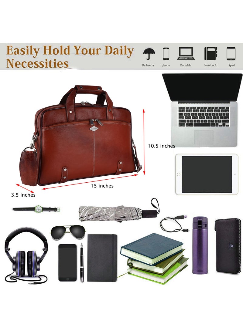 LAVERI LEATHER Genuine Leather Office And Travel Document Laptop bag Style 510  - Image 2