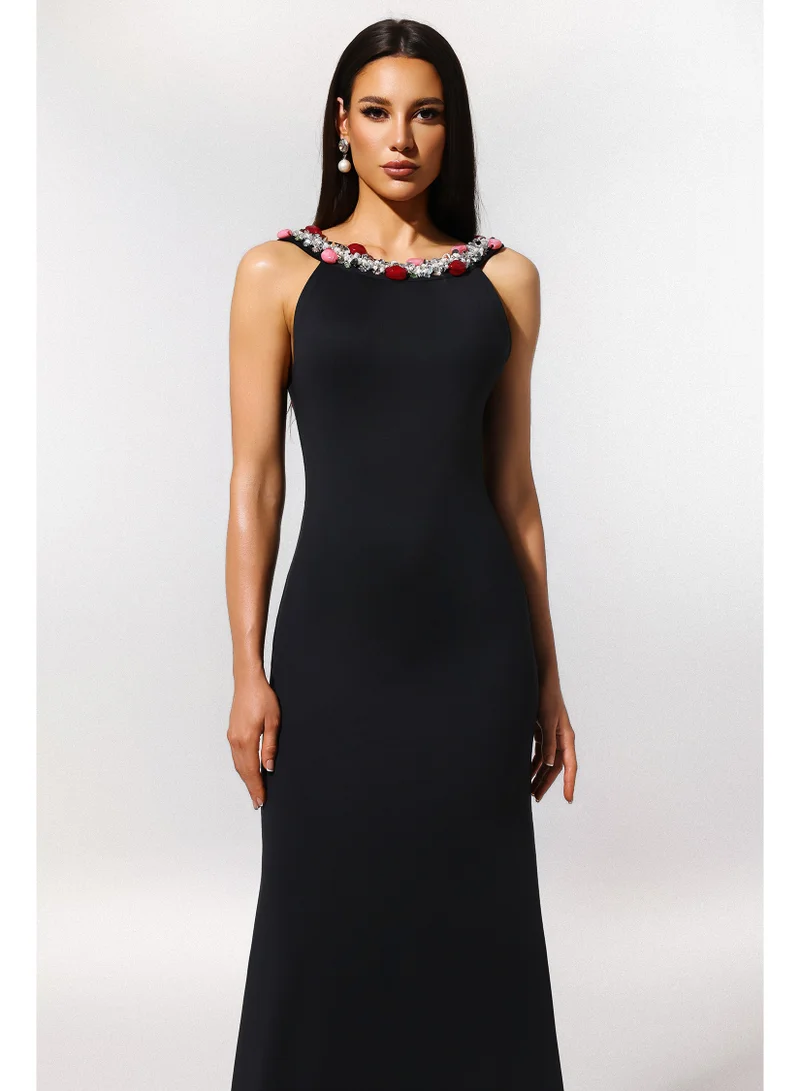 Bella Barnett Hedar Sleeveless Backless Sequins Maxi Dress