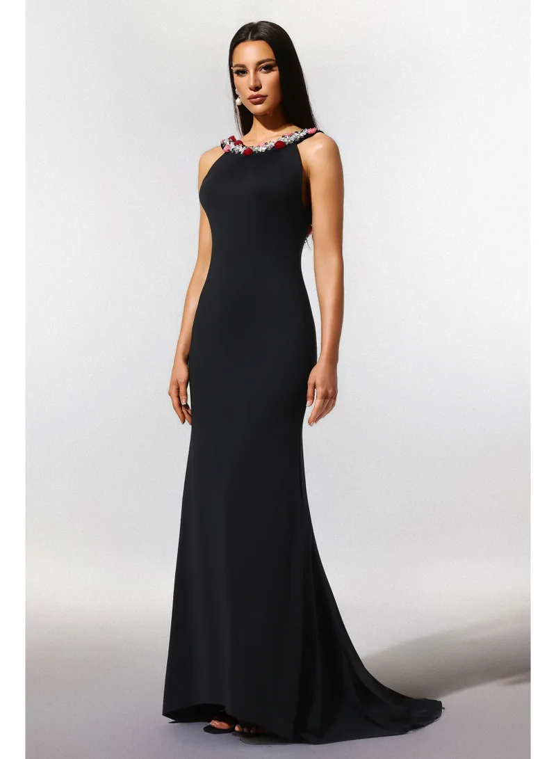 Bella Barnett Hedar Sleeveless Backless Sequins Maxi Dress
