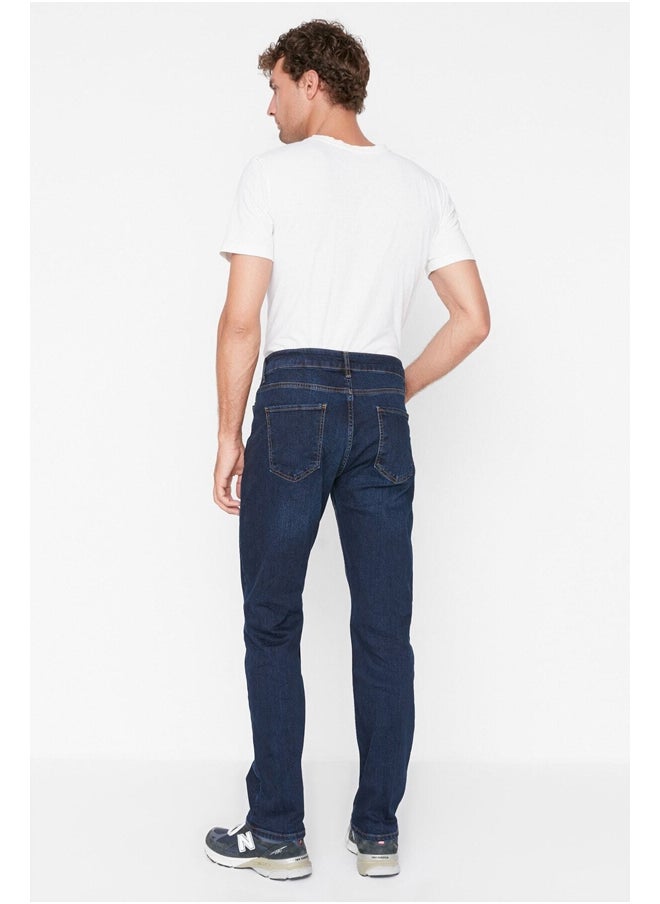 trendyol - Navy Blue Stretch Fabric Regular Fit Jeans Denim Trousers TMNAW23JE00036 - Image 1