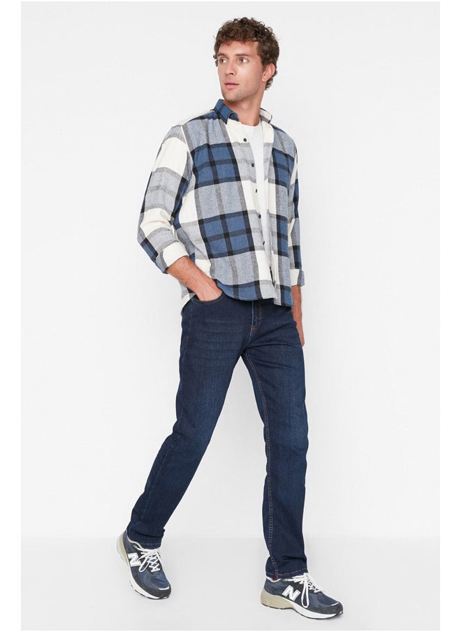 trendyol - Navy Blue Stretch Fabric Regular Fit Jeans Denim Trousers TMNAW23JE00036 - Image 1