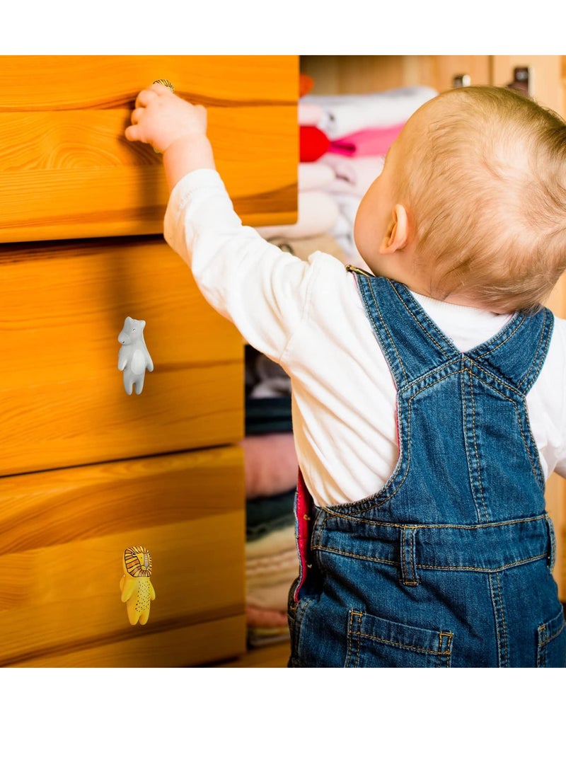 Adorable 5-Piece Animal Drawer Pulls - Ceramic Cabinet Knobs for Kids' Dressers, Nursery Rooms, Bedrooms, Bathrooms, and Kitchens - Cute Cupboard Handles for a Playful Touch! - Image 4