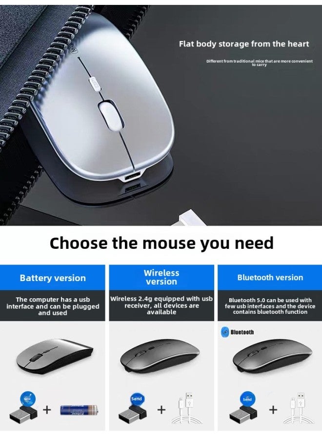 Suitable For Apple MacBook/Pro/Air Laptop Wireless Bluetooth Mouse Rechargeable Silent-Specifications:Black/wireless Version [battery Version + Powerful Battery Life] - Official Standard Configuration  - Image 4