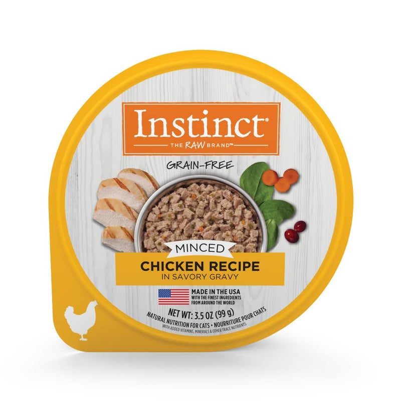 Instinct Original Minced Natural Wet Cat Food, Grain Free Recipe - Real Chicken, 3.5 oz. Cups (Pack of 12) - Image 1