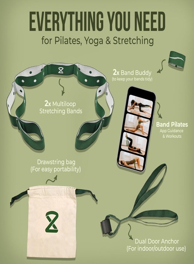 two8 bandz Two8 Bands Pilates in a Box -Workout Resistance Bands For Working Out Women & Men, Resistance Band With Loops, Stretch Band For Exercise, At Home Pilates Equipment for Home Workouts Kit, Workout Loops - Image 2
