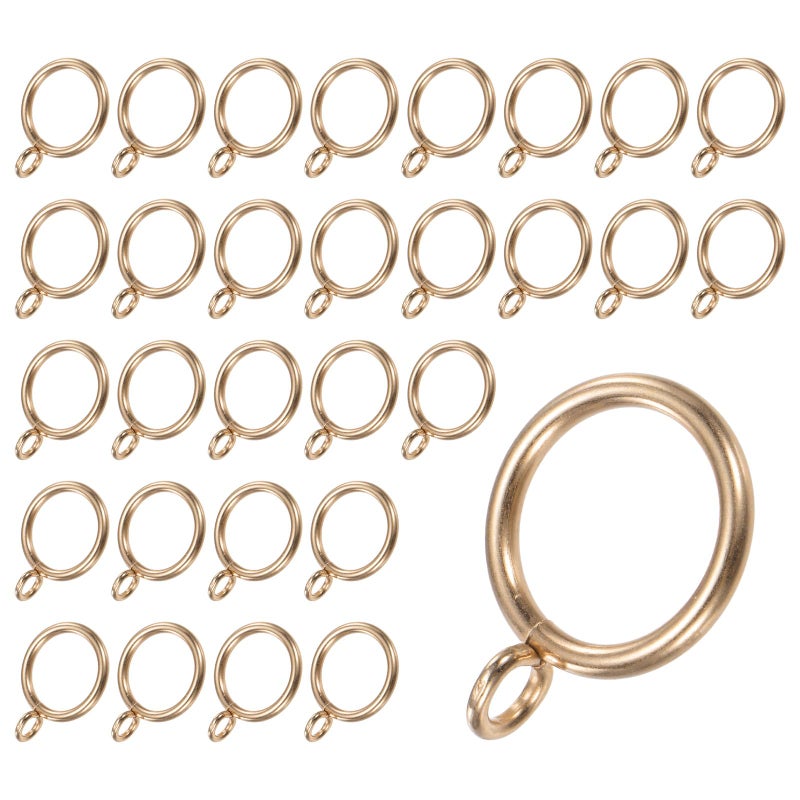 M METERXITY M METERXITY 40-Pack Gold Curtain Rings with Eyelet  Rustproof Metal Rings for Curtain Rods  1.25 Inch Interior Diameter Drapery Rings for Curtain Rods for Hanging Drapes/Hats/Towels - Image 5